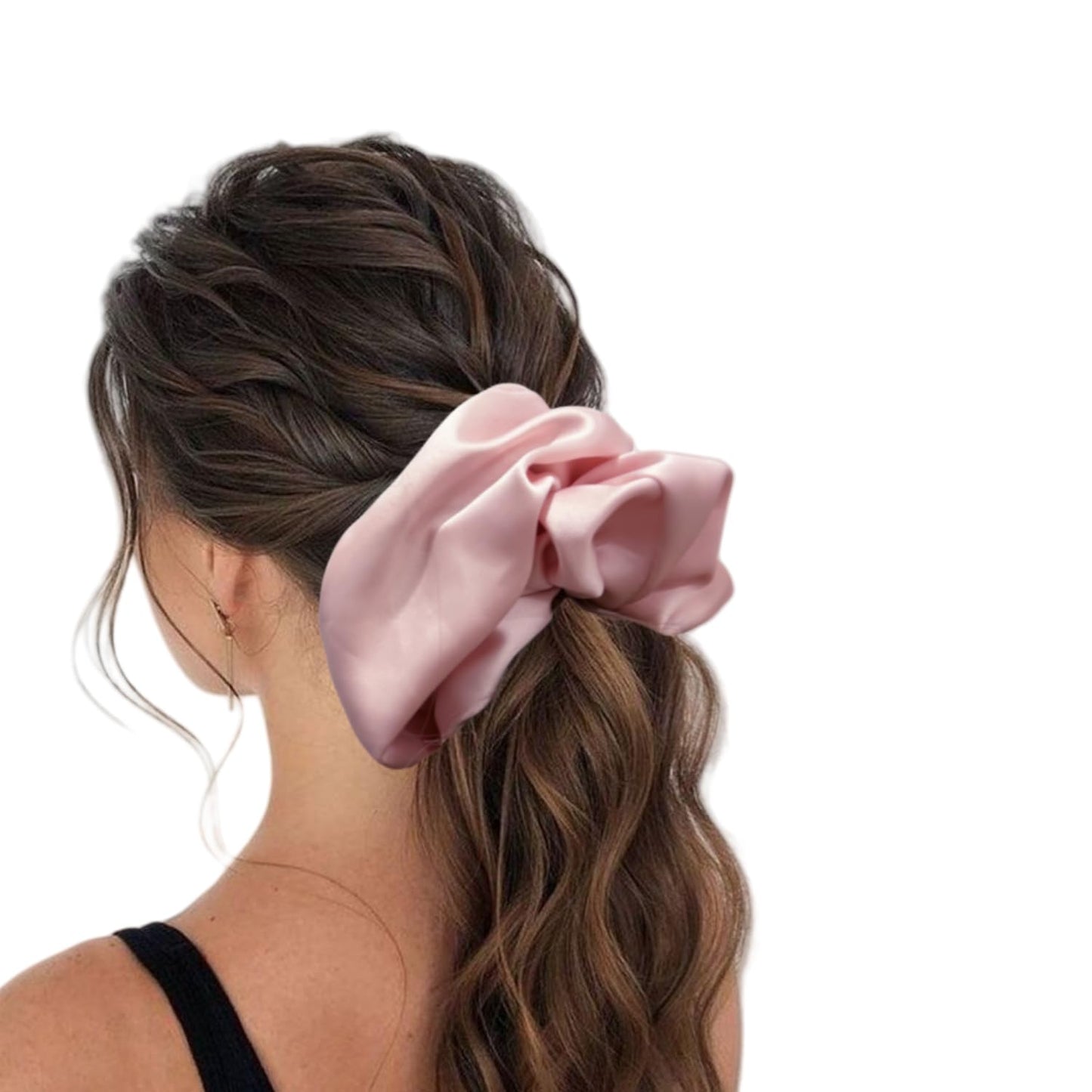 4 Pieces Jumbo Satin Silk Scrunchies for Women 7.2 Inches Large Oversize Scrunchies For Thick Hair Elastic Hair Ties (Pink Mix)