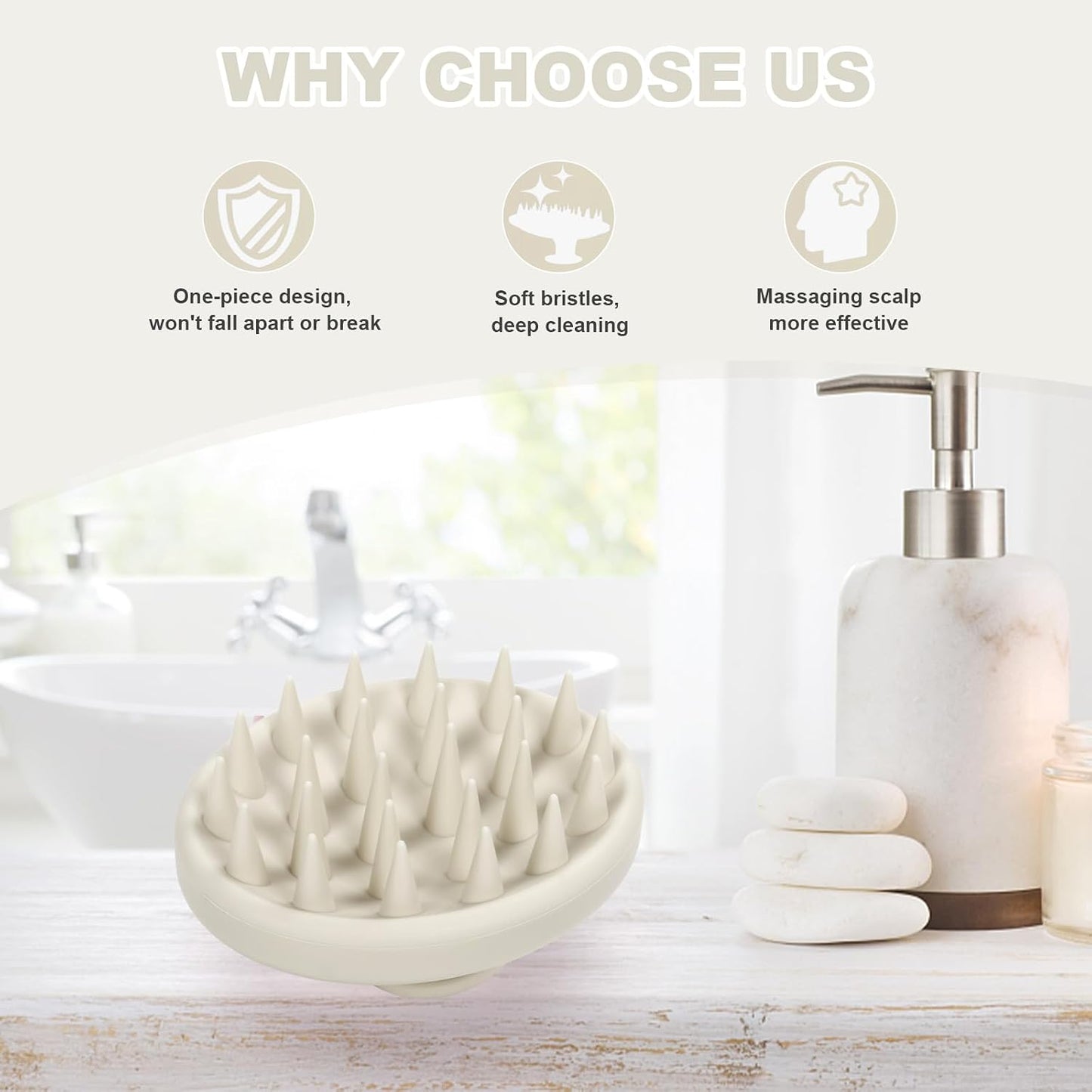 Meartchy Silicone Scalp Massager, Scalp Scrubber for Hair Growth with Soft Bristles, Scalp Exfoliator Brush Dandruff Removal Shampoo Brush for Wet Dry Scalp Care (Mint Green)
