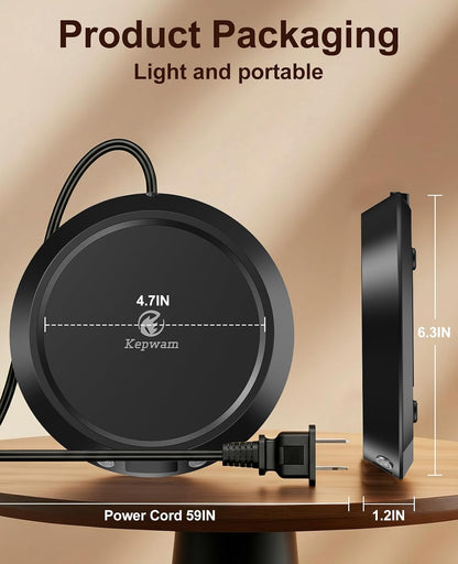 Kepwam Mug Warmer for Desk, Coffee Warmer with 3 Temp Settings & 2-9H Timer