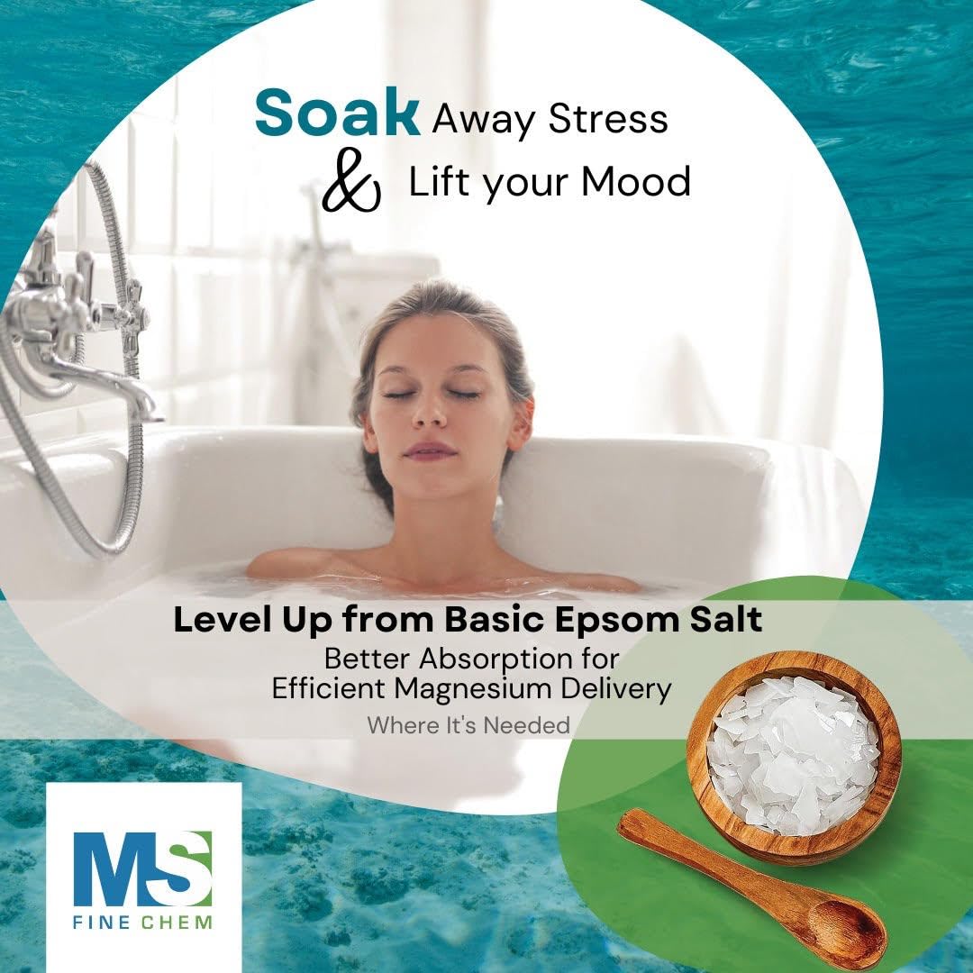 Pure Magnesium Flakes, 1lb| Great for Foot & Body Bath Soaks | Natural Magnesium Chloride Minerals | Better Absorption Over Epsom Salt | Relaxation & Skin Hydration Support