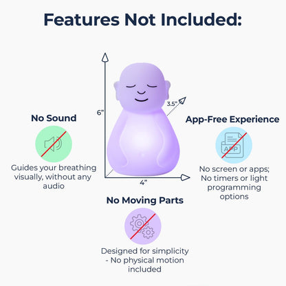 Mindsight 'Original Breathing Buddha' Guided Visual Meditation | 3 Modes to Slow Your Breathing & Calm Your Mind | Stress & Anxiety Relief | Wellness Gift | Adults, Kids, Classrooms | USB Rechargeable