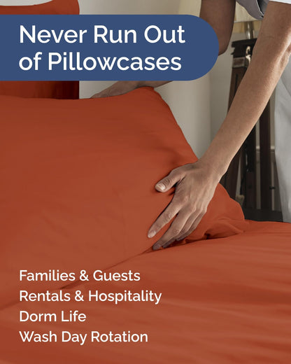 Standard Pillow Cases Set of 10 - Ultra Soft Hotel Quality Pillowcase Covers - Comfy, Cozy & Wrinkle Free - Shrink, Stain and Fade Resistant - Machine Washable Pillow Protectors - 10 Pcs Set - White - Colors A
