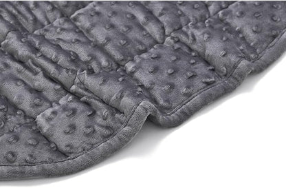 TONGDADA Weighted Lap Blanket 7lbs for Adult,Perfect for Relaxation, Lounging, Napping, Sleeping & Travel,Luxury Minky Weighted Body Blanket,Weighted Throw Blanket-Dark Grey Minky Dot, 29" x 24"