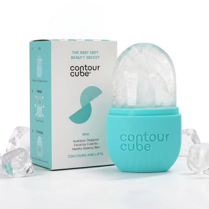 Contour Cube Original - Ice Roller for Sculpting & De-Puffing - Face Ice Roller & Massager with BPA-Free Silicone - Ice Mold for Face - Skin Care Tools for Daily Skincare (180ml) - Marble