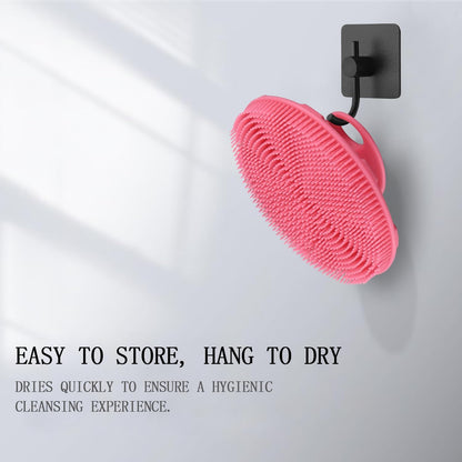 INNERNEED Food-Grade Soft Silicone Body Scrubber Shower Brush Handheld Cleansing Skin Brush, Gentle Exfoliating and Lather Well (Dark Green)