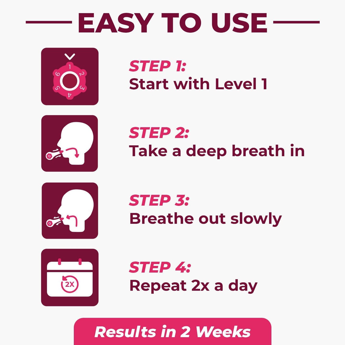 The Breather Pink | Easy Lung Training for Better Breathing & Enhance Your Wellness | Guided Coaching App Included