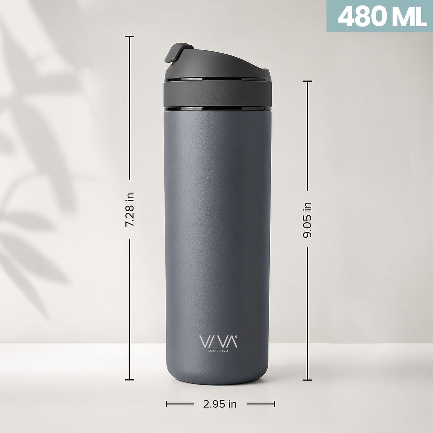 VIVA Recharge Tea Infuser Bottle, 16 oz Insulated Stainless Steel Travel Tea Tumbler with Infuser for Loose Leaf, Hot & Cold Tea & Coffee, Patented Steep Control, Leak-Resistant Lid - Mustard