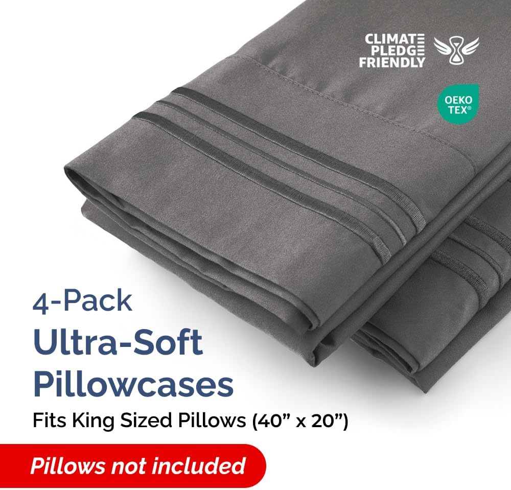 Standard Pillow Cases Set of 10 - Ultra Soft Hotel Quality Pillowcase Covers - Comfy, Cozy & Wrinkle Free - Shrink, Stain and Fade Resistant - Machine Washable Pillow Protectors - 10 Pcs Set - White - Colors A