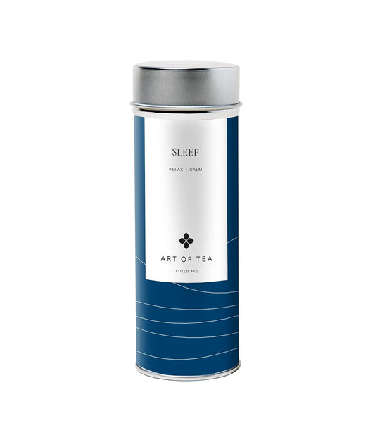 Art of Tea Organic Sleep Tea 1oz Loose Leaf Tea Tin, Chamomile, Spearmint & Valerian Herbal Tea, Caffeine Free Bedtime Tea, Wellness Tea Blend