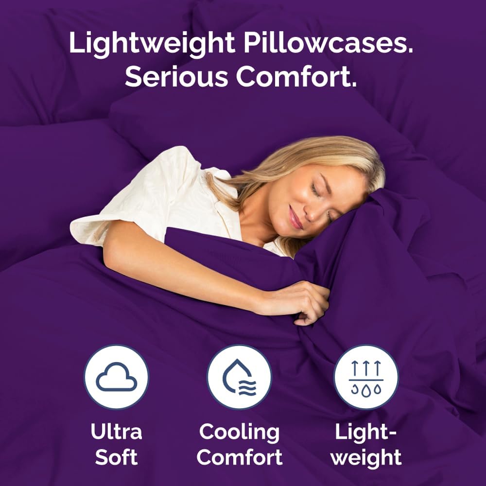 Standard Pillow Cases Set of 10 - Ultra Soft Hotel Quality Pillowcase Covers - Comfy, Cozy & Wrinkle Free - Shrink, Stain and Fade Resistant - Machine Washable Pillow Protectors - 10 Pcs Set - White - Colors A