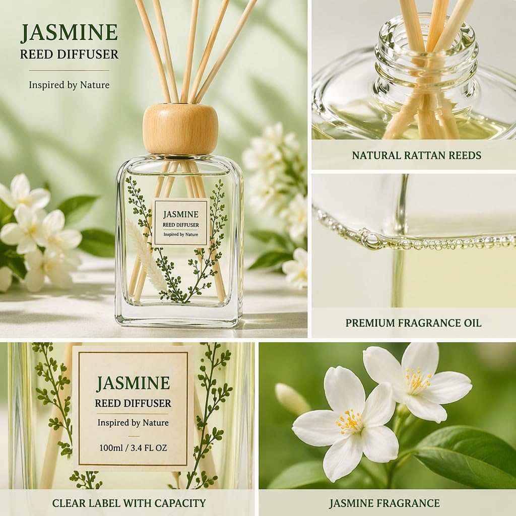 Luxury Hotel Scent Reed Diffuser 100ml (3.38oz) | No.1898 Hotel Collection Diffuser Oil Inspired by Ritz Carlton | Home, Bathroom & Office Decor | Long-Lasting Room Freshener Gift Set