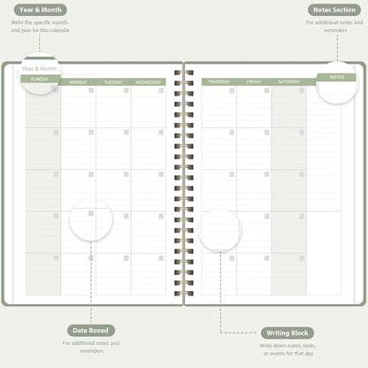 Undated Weekly Planner, Weekly To Do List Notebook, A5 Daily Planner | Office School Supplies, Spiral Binding, Inner Pocket, Goal, Organizer, Habit Tracker