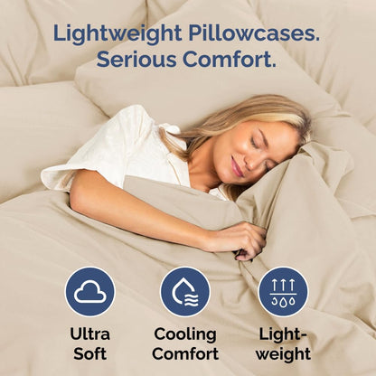 Standard Pillow Cases Set of 10 - Ultra Soft Hotel Quality Pillowcase Covers - Comfy, Cozy & Wrinkle Free - Shrink, Stain and Fade Resistant - Machine Washable Pillow Protectors - 10 Pcs Set - White - Colors A
