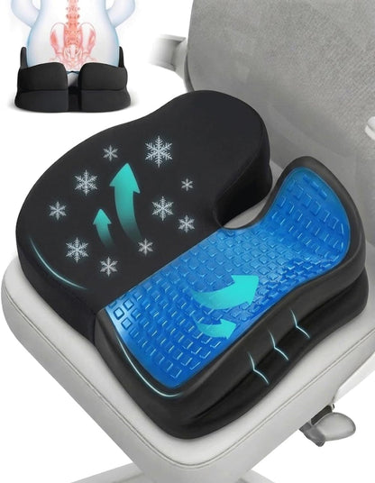 Seat Cushions for Office Chairs Wheelchair Cushion for Long Sitting Back Pain，Memory Foam Seat Car Computer Desk Chair Cushion，Coccyx Cushion for Tailbone Pain Relief Cushion Office Chair Black