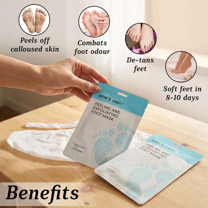 One's Own Korean Exfoliating Foot Peeling Mask, Moisturizing Foot Mask for Dry Cracked Feet, Feet Exfoliator to Peel Off Dead Skin & Callus Removal for Baby Soft Skin, Cruelty-Free & Safe, 2 Pair