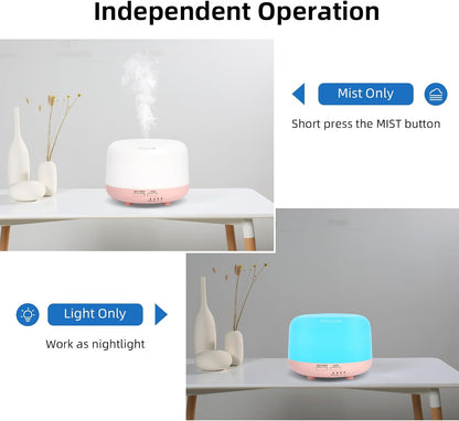 SPLITSKY Aromatherapy Essential Oil Home Diffuser with Remote Control, 300ML Large Room Cool Mist Air Humidifier, 8 Hours Quiet Operation, Timer, 7 Colors LED Night Night，Suitable Home,Yoga.