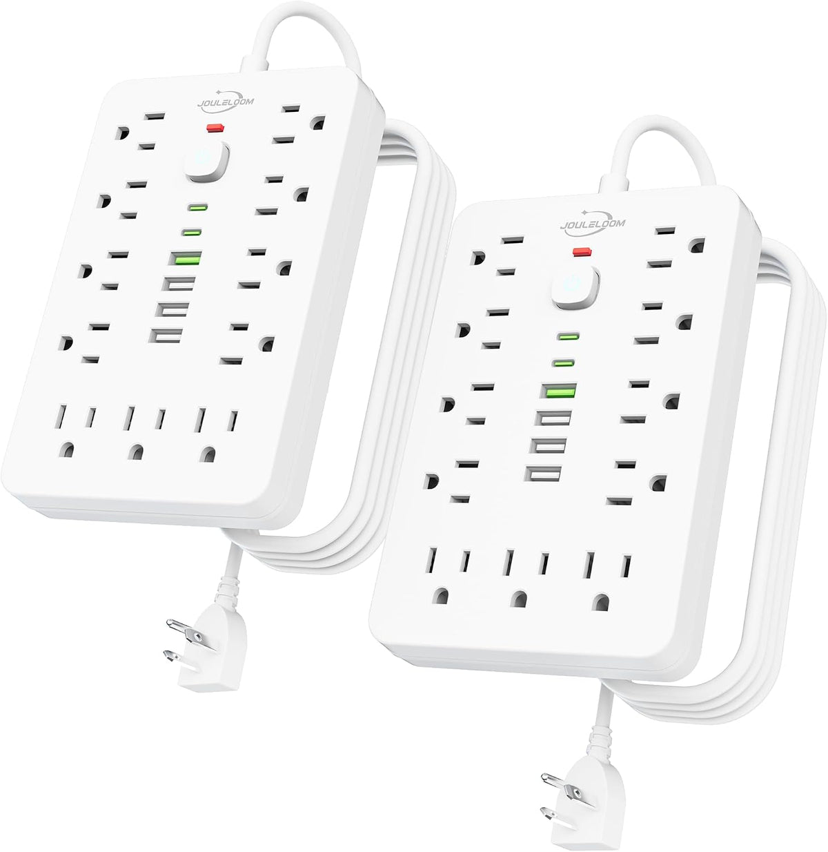 6 FT Flat Plug Surge Protector Power Strip,11 AC Outlets with 6 USB Ports