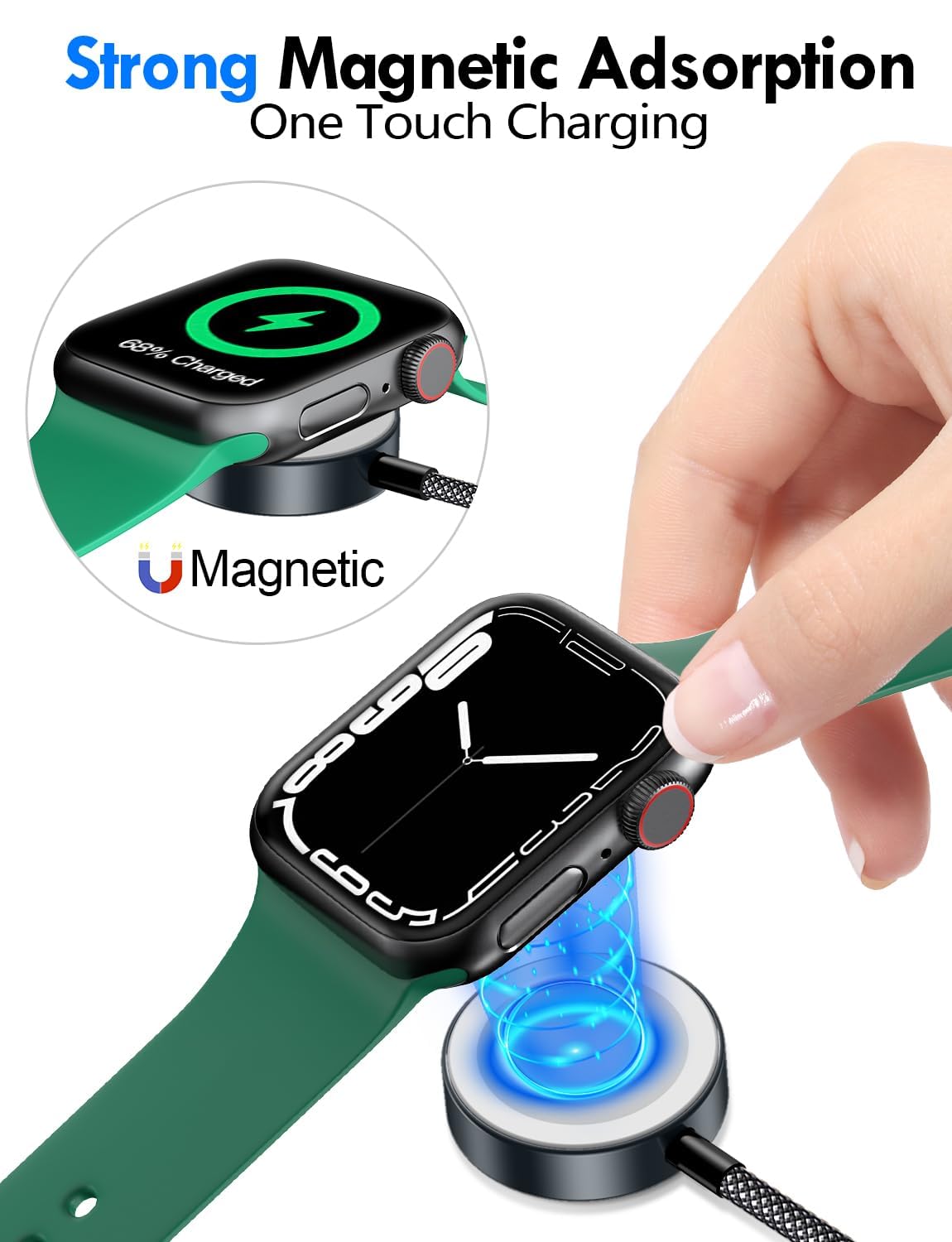 Travel Essentials for Apple Watch Charger,3-in-2 Multi Charging Cable
