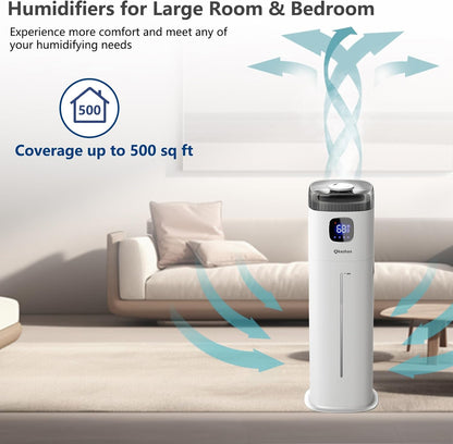 Akeshan Large Humidifiers for Bedroom, 9L/2.5Gal Ultrasonic Cool Mist Humidifier, Top Fill Easy Clean with 350ML/H Large Mist Speed, Quiet, Suitable for Kids Room Plant Yoga Office Study Room Living
