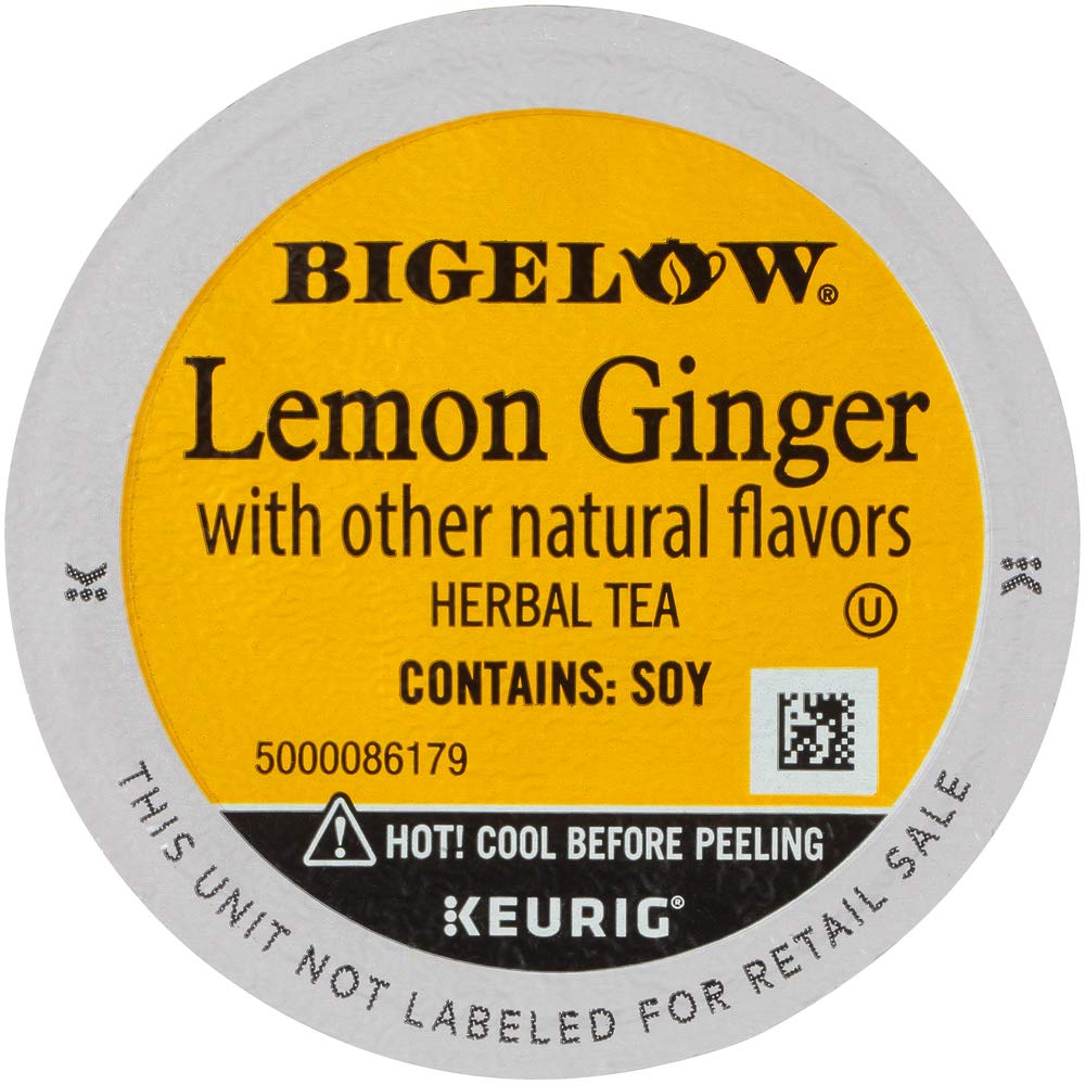 Bigelow Tea Lemon Ginger Herbal K-Cup Pods, 12 Count (Pack of 6)