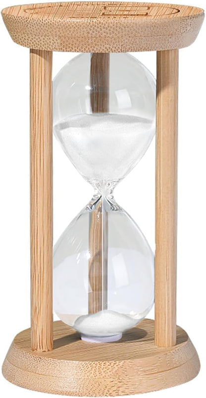 60 Minute Sand Timer, 60 Min Wood Small Hourglass Timer, Blue Sand Clock, One Hour Wooden Hour Glass for Classroom, Sandglass, Reloj De Arena Decorativo, Home, Office, Game, Gift