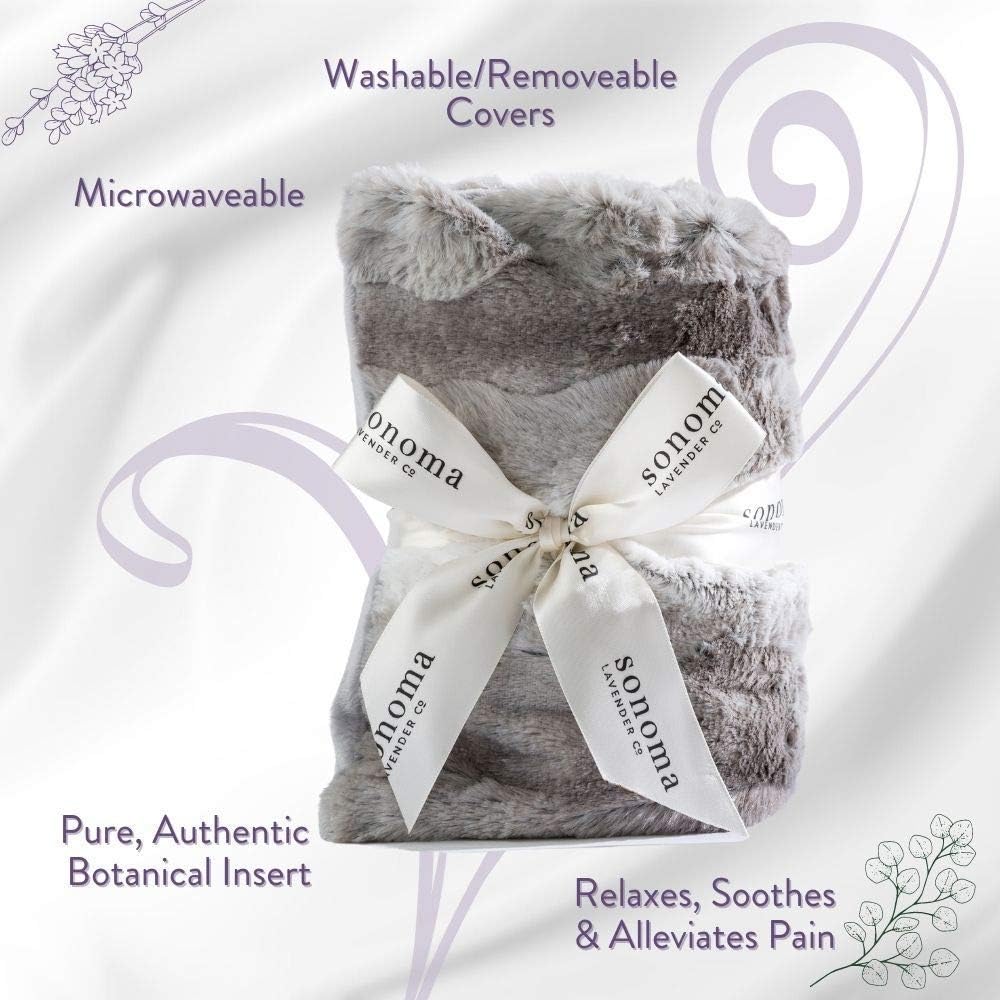Sonoma Lavender Spa Heat Wrap for Neck, Shoulders and Lower Back, Microwaveable Lavender Aromatherapy Heating Pad, Removable and Washable Covers, Stress and Pain Relief (9" x 26", Arctic Circle)