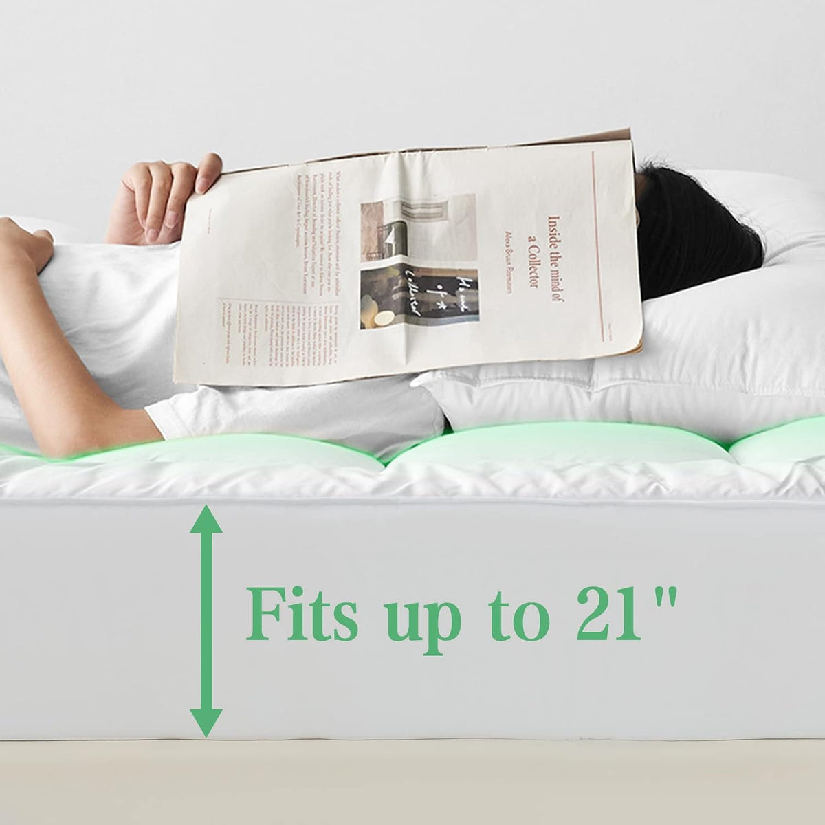 UNILIBRA Queen Mattress Protector Waterproof, Deep Pocket Mattress Pad Cover Fits to 6''-21'', Breathable Hollow Cotton Filling Quilted Mattress Protector for Queen Size