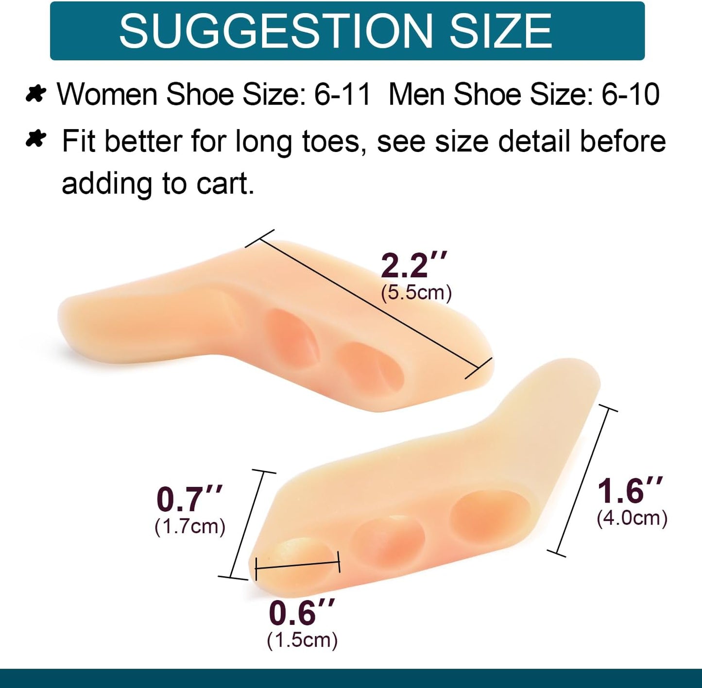 Povihome 10 Pack Pinky Toe Separator and Protectors for Overlapping Toe, Curled Pinky Toes - Spacers for Morton's Neuroma Pain Relief