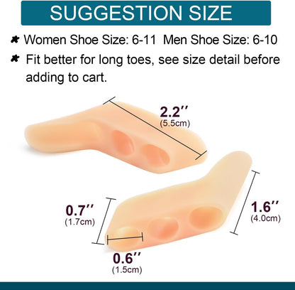 Povihome 10 Pack Pinky Toe Separator and Protectors for Overlapping Toe, Curled Pinky Toes - Spacers for Morton's Neuroma Pain Relief