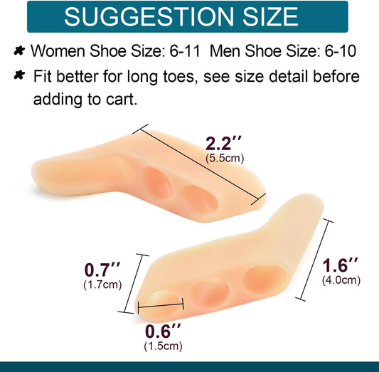 Povihome 10 Pack Pinky Toe Separator and Protectors for Overlapping Toe, Curled Pinky Toes - Spacers for Morton's Neuroma Pain Relief