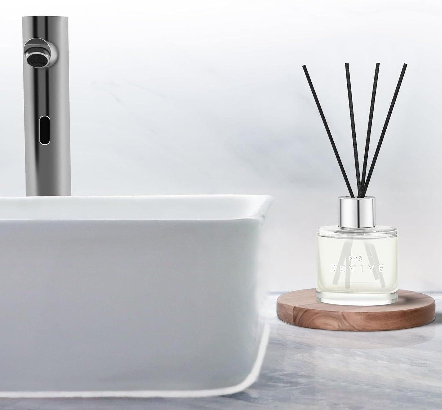 3 Pack Fragrance Reed Diffuser, 50ML Lavender Jasmine Lemongrass Aromatherapy Diffuser Set with 12 Black Fiber Sticks,Air Freshener for Bedroom Bathroom Office, 8.2X 6.6X 2.1 inch