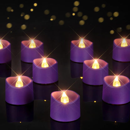 Homemory 24-Pack Flameless LED Tea Lights Candles Battery Operated, 200+Hour Fake Electric Candles TeaLights for Votive, Aniversary, Wedding Centerpiece Table Decor, Funeral, Halloween, Christmas