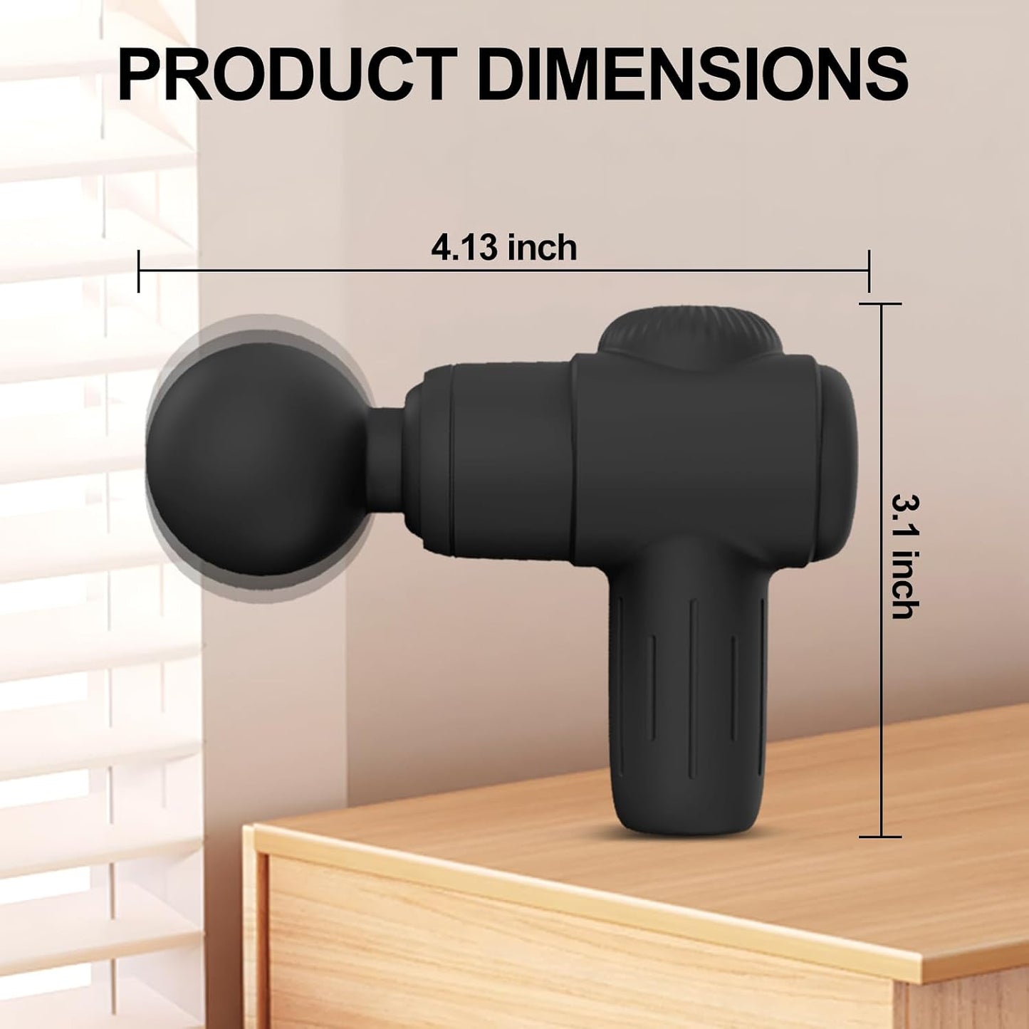 Handheld Massager for Women, Mini Powerful Deep Tissue Massager for Back, Neck & Muscle Pain Relief, Waterproof Portable with 10 Vibration Modes.(Black)