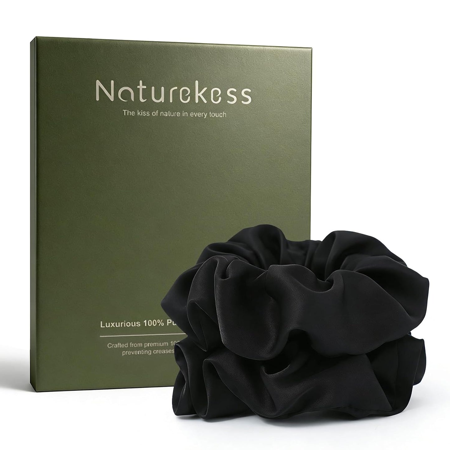 100% Mulberry Silk Scrunchies for Women, Oversized XL Hair Tie for Sleeping, Curly Thick or Thin Hair, No Damage Soft Silk Hair Accessory