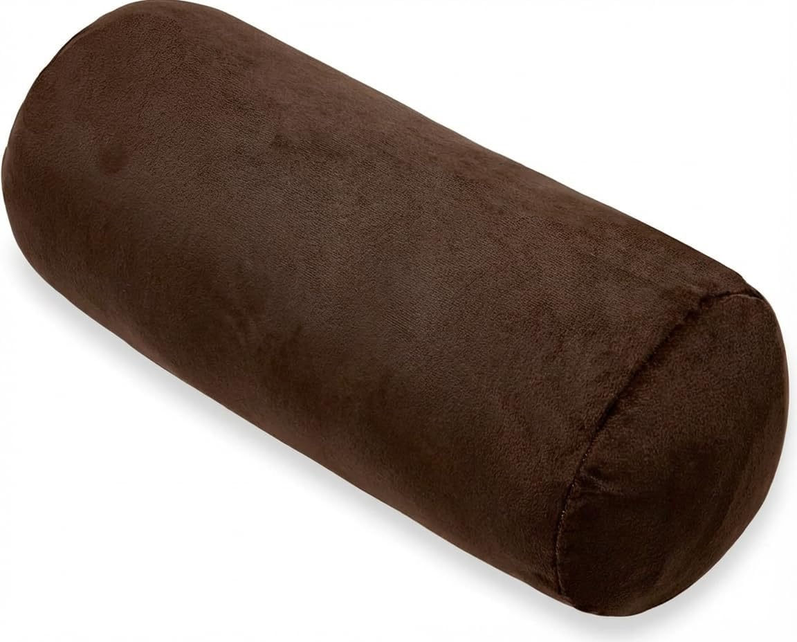 1 MIDDLE ONE Round Cylinder Bolster Pillow with Removable Velvet Cover, Tube Roll Cervical Pillow for Head, Neck, Back and Legs Support, 13"x 6", Blue