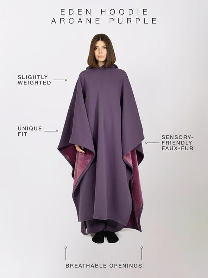 FREE THE SHEEP Eden Hoodie – Oversized Weighted Hoodie Cloak with Ultra-Soft Faux Fur Liner