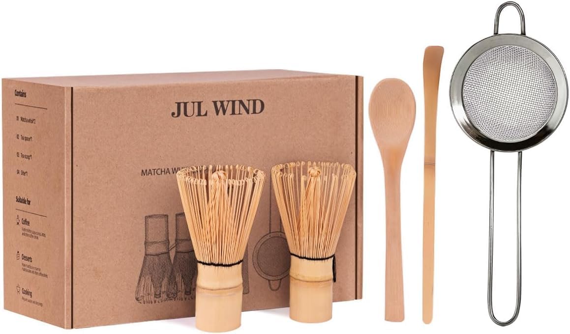 Matcha Whisk - 2-pack Bamboo matcha Whisk set, Handcrafted Traditional Japanese Chasen, 100-Prong Matcha Stirrer Wisk Mixer Brush for Authentic Matcha Tea Preparation