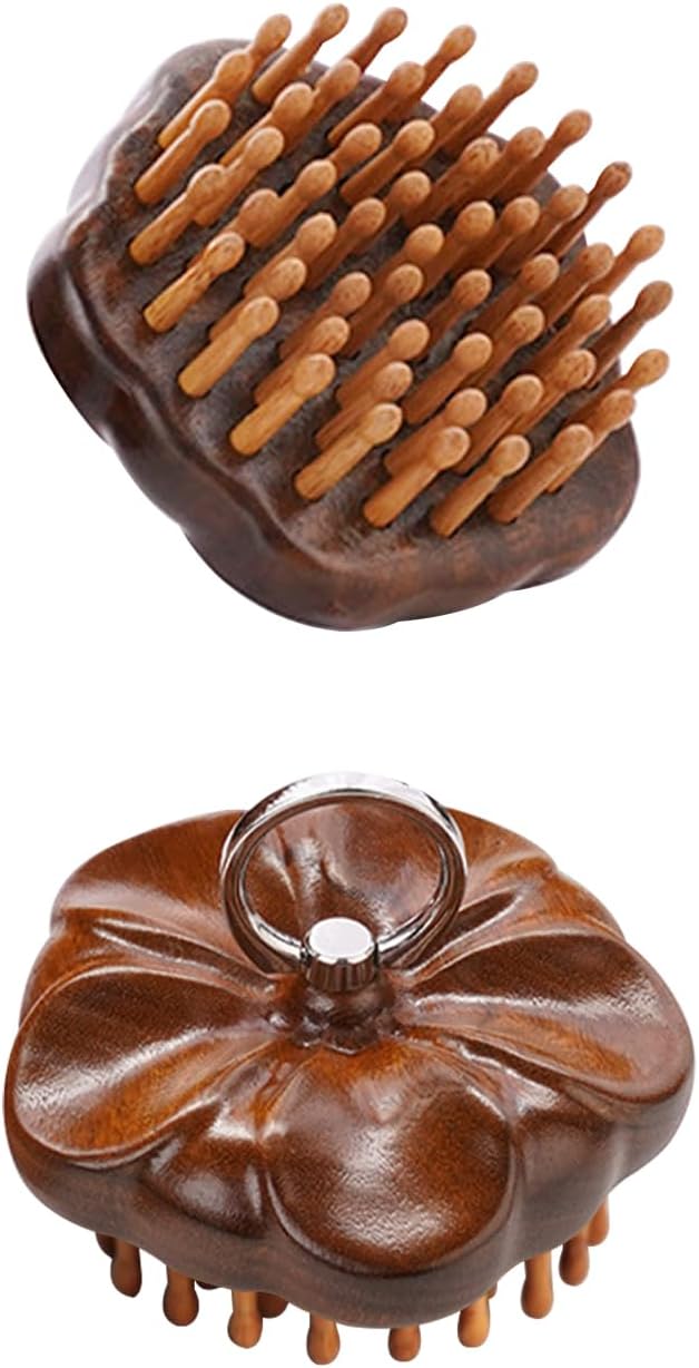 Wooden Scalp Massager for Hair Growth Support, Bamboo Scalp Massager Brush for Head Relaxation, Scalp Stimulation & Hair Oil Distribution, Natural Wooden Massager for Face and Body Care
