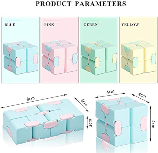 Skylety Cube Anxiety Relief Toy Hand Held Magic Sensory Stress Cube Toy for Adults Relieve Stress Christmas Party Favors(4 Pcs,Starry)