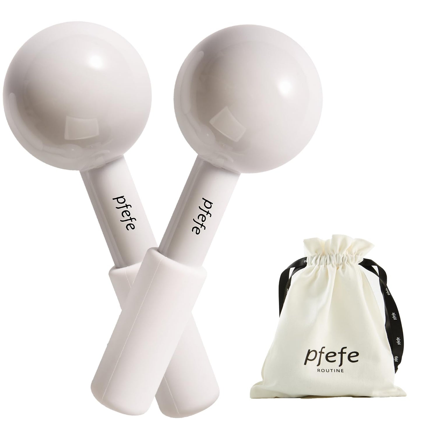 pfefe Ice Globes for Face & Eyes, Unbreakable Stainless Steel Cryo Sticks for Beauty Routines, Facials Cold Roller Cooling Globes for Puffiness, Wrinkles, Dark Circles, Headaches