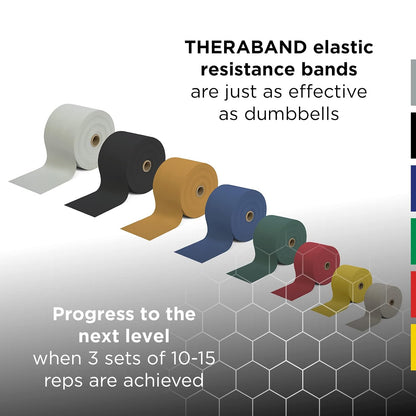 THERABAND Professional Latex Resistance Band Set, Pack of 7, 6 Ft