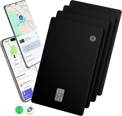 Dual-Platform Wallet Tracker Card, Wireless Rechargeable 0.07in Slim Tracking Card,Work with Apple Find My & Google's Find Hub, Item Locator, Credit Card Size Tracker, IP68 Waterproof, Keys, Bags