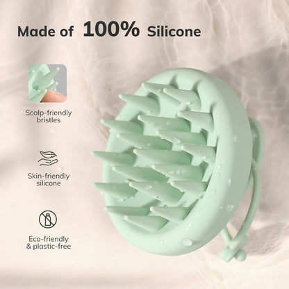 Sndyi Silicone Scalp Massager Shampoo Brush, Hair Scrubber with Soft Silicone Bristles, Scalp Scrubber/Exfoliator for Dandruff Removal, Wet Dry Scalp Brush for Hair Growth & Scalp Care, Oatmeal