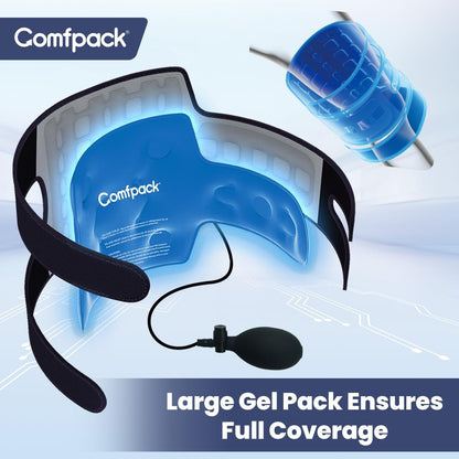Comfpack Compression Knee Ice Pack Wrap for Sports Injuries, Large Knee Brace with Ice Pack for Swelling and Recovery Support, Sprains, Meniscus Tear, Osteoarthritis, ACL