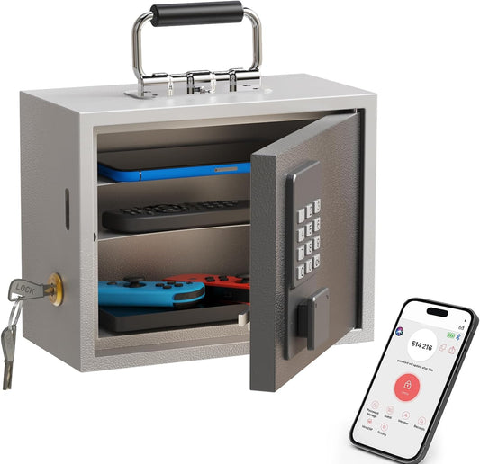 WeHere Phone Lock Box, Reduce Screen Time & Cravings, Time Lock Box with Time Period Password & App, 3 Unlock Modes, Phone Jail for Kids & Adults Focus Back