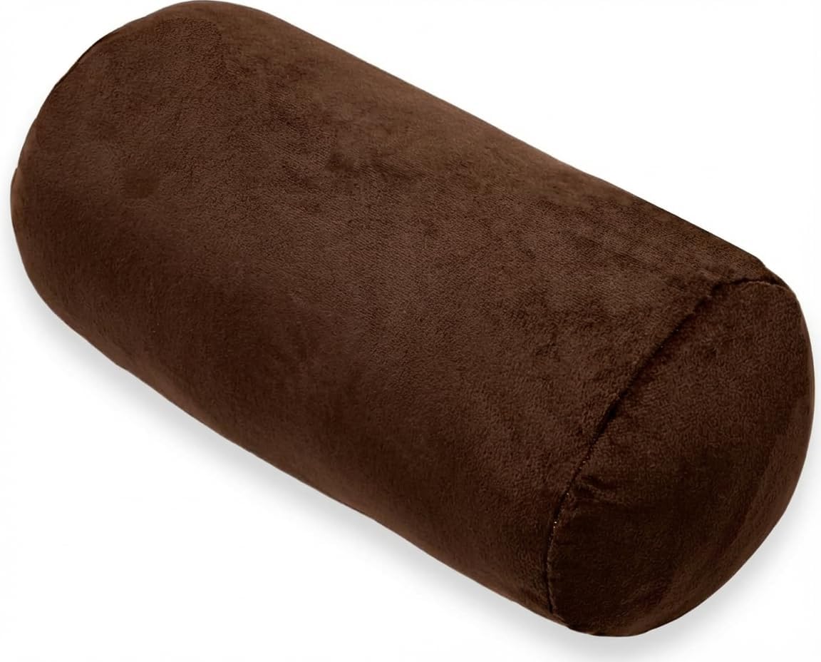 1 MIDDLE ONE Round Cylinder Bolster Pillow with Removable Velvet Cover, Tube Roll Cervical Pillow for Head, Neck, Back and Legs Support, 13"x 6", Blue