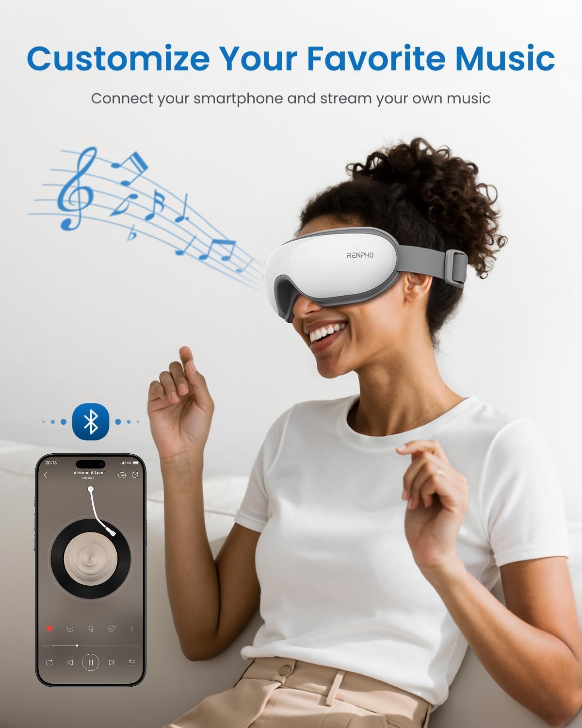 RENPHO Eyeris 1 Eye Massager with Heat, FSA Eligible HSA, Heated Eye Mask for Head Tension, Eye Strain & Screen Fatigue, Birthday Gifts for Men and Women