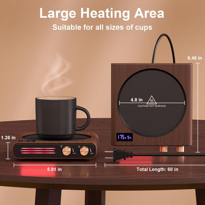 CEROBEAR Retro Coffee Mug Warmer for Desk, 50W Fast Heating Cup Warmer