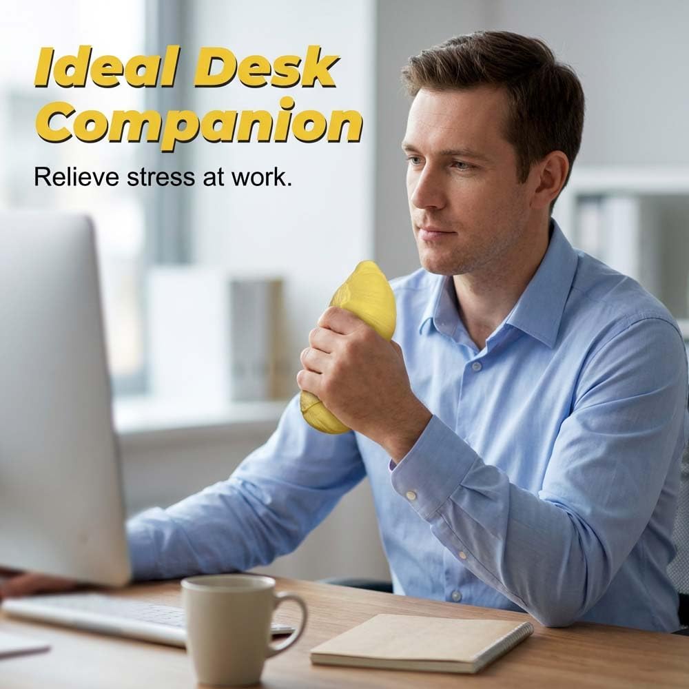 Peanut Shape Stress Relief Ball Soft Squeeze Fidget, TPR Anxiety Relief Hand Grip Decompression Ball for Office Desk Focus Relaxation Portable (1pc)