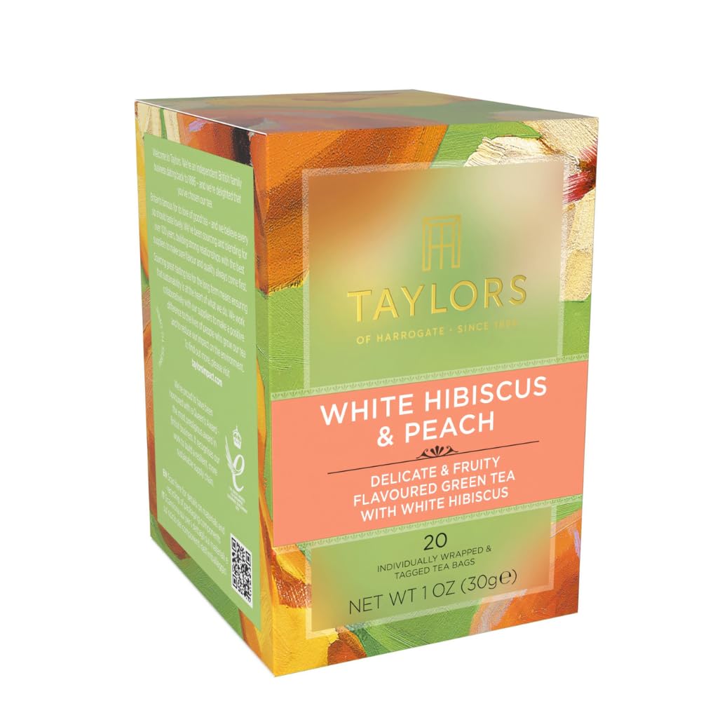 Taylors of Harrogate White Hibiscus & Peach Tea Bags, 20ct (Pack of 1)